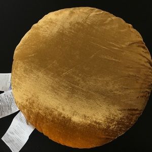 West elm yellow gold round pillow